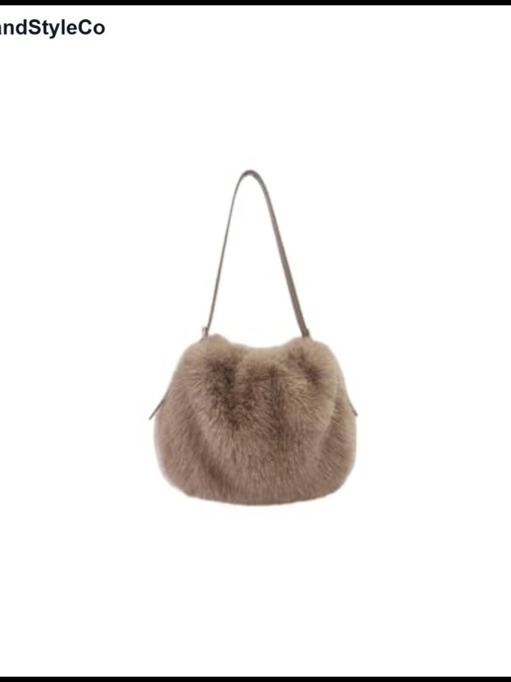 Small Faux Fox Fur Hobo Bag Furry Adjustable Strap Shoulder Bag Plush Purse